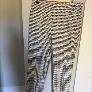 Akris Punto Black and White Patterned Straight Leg Pants